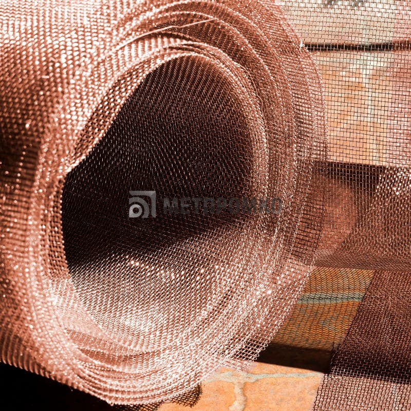 Сетка медная 0.5 мм 1x1 мм 0.2х0.3 мм